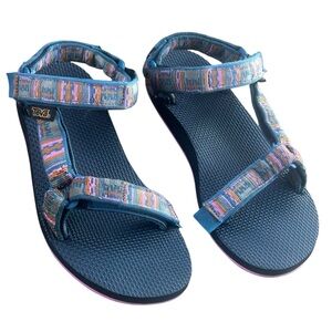 Teva Original Universal Sandals Women’s Size 8 Blue Tribal Strap Sport Hiking